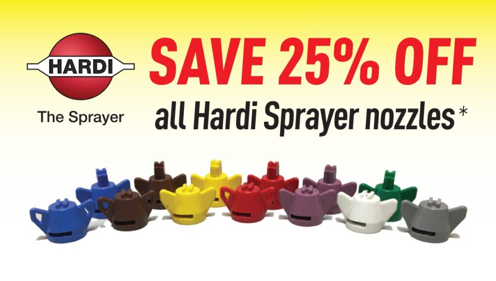 Save 25% off Hardi sprayer nozzles